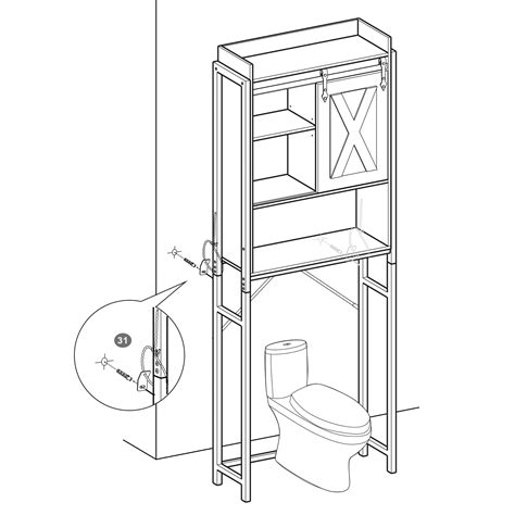 VASAGLE Over The Toilet Storage Cabinet Space Saving Bathroom