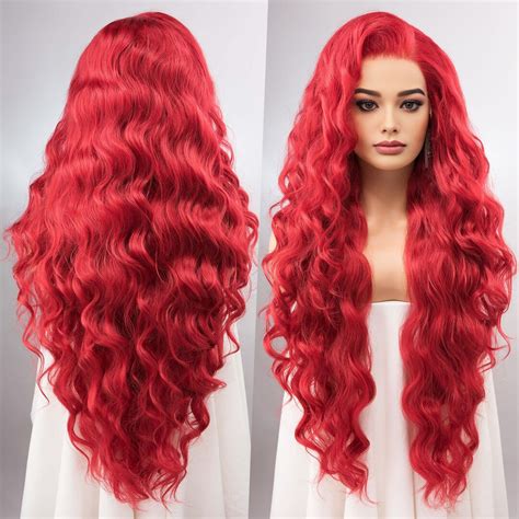 Red Wig Long Lace Front Wig Little Mermaid Wig Aquaman Mera Cosplay Wig 13 X 4 Large Lace Front