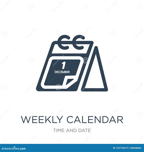 Weekly Calendar Icon In Trendy Design Style Weekly Calendar Icon