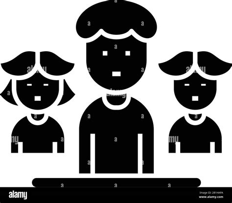 A Group Of People Black Icon Concept Illustration Vector Flat Symbol