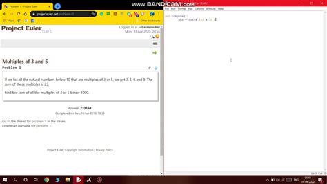 Project Euler 1 Multiples Of 3 And 5 Solution YouTube