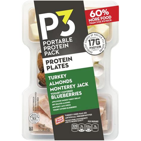 P3 Portable Protein Snack Pack With Turkey Almonds Monetary Jack