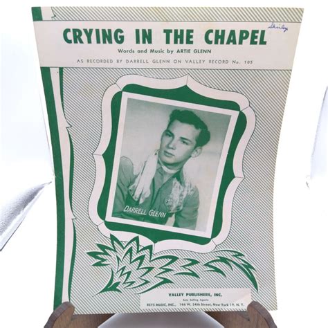 Vintage Sheet Music Crying In The Chapel By Artie Glenn Valley