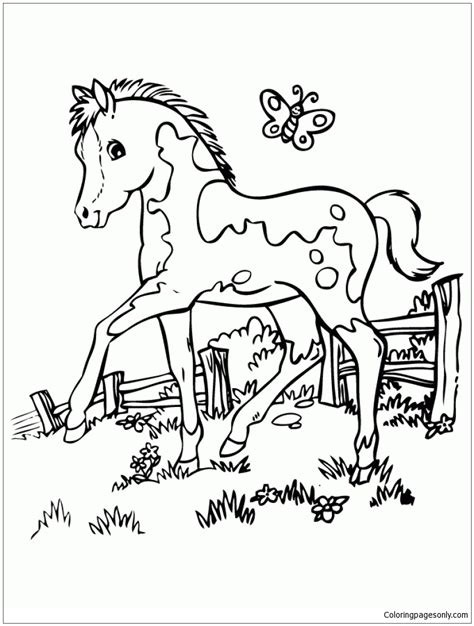 Marvelous Cute Horse Coloring Page - Free Printable Coloring Pages