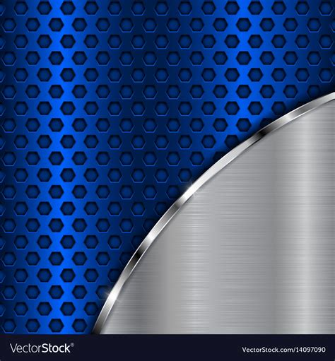 Blue Metal Perforated Background With Brushed Royalty Free Vector Image