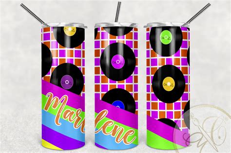 Retro 80s Skinny Tumbler Sublimation Graphic By Paperart Bymc