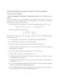 Introduction To Combinatorics Final Exam Math Docsity