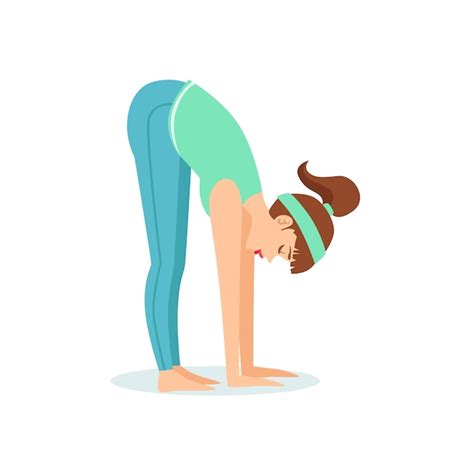 Premium Vector | Standing Forward Bend Uttanasana Yoga Pose ...