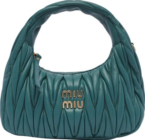 Miu Miu Wander Matelass Logo Plaque Mini Hobo Bag Shopstyle