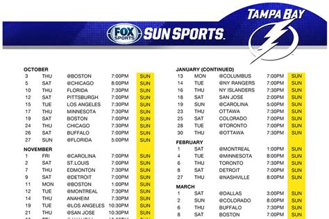 Tampa Bay Lightning Schedule 2024 25