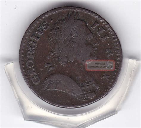 1773 King George Iii Farthing 1 4d British Coin