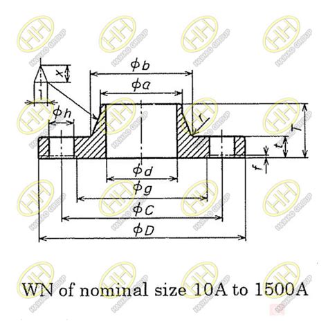 JIS B2220 10K Weld Neck Flange Dimensions Hebei Haihao Flange Factory