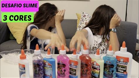 DESAFIO SLIME 3 CORES DE COLA COLORIDA I 3 COLOR OF GLUE SLIME