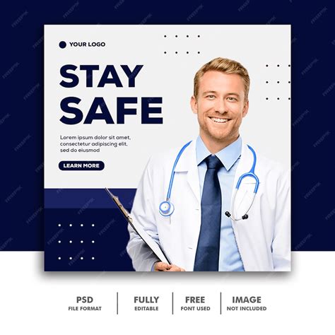 Premium Psd Stay Safe Banner Template