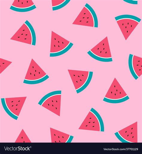 Watermelon pattern on pink background Royalty Free Vector