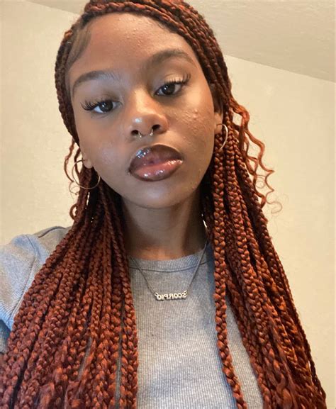 Red Ginger Box Braids Ginger Hair Color Braids For Black Hair Cute