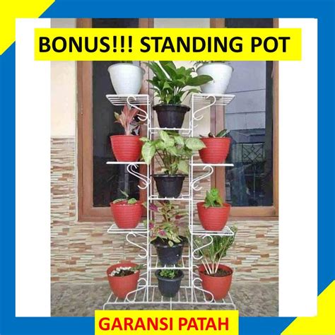 Jual Rak Bunga Susun Besi Minimalis Tanaman Hias Standing Pot