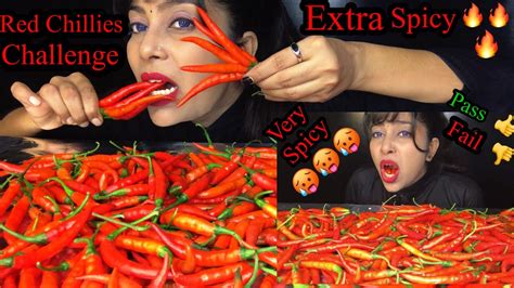 Extra Spicy Red Chillies Eating Challenge Eating Chillies Challenge