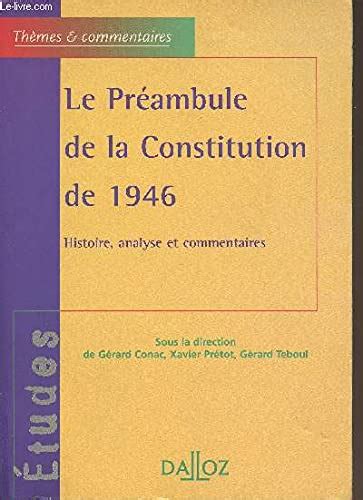 Le Preambule De La Constitution De E Ed Themes Et Commentaires