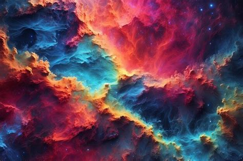 Premium Ai Image Celestial Colorful Nebula Space Panorama