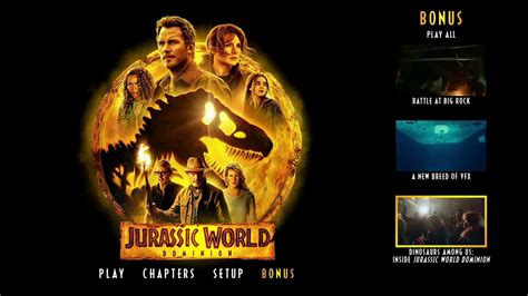 Jurassic World Dominion Blu Ray Exploring The Blu Ray Menus Youtube