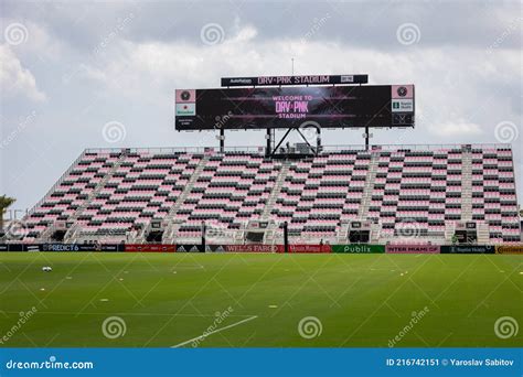 Soccer Match Between Inter Miami Cf And La Galaxy In Drv Pink Stadium