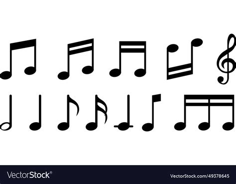 Music note flat icon set key symbol song Vector Image