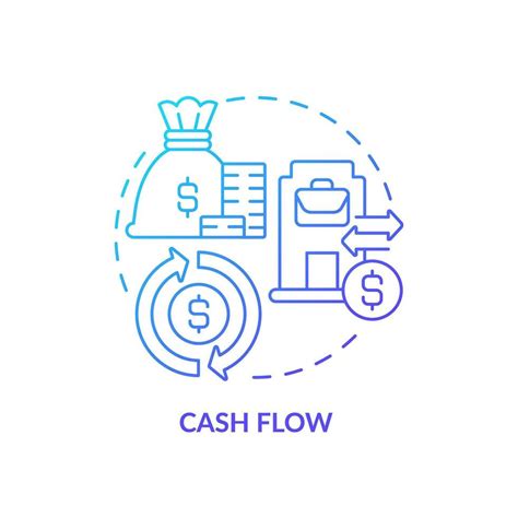 2d Gradient Cash Flow Icon Simple Isolated Vector Blue Thin Line