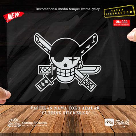 Jual Cutting Stiker Flag Zoro Variasi Motor Mobil Sticker One Piece