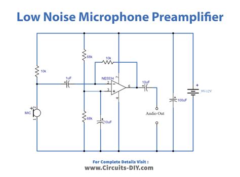 Low Noise Microphone Preamplifier Circuit Using Ne Ic