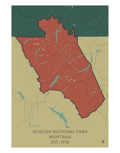 Glacier National Park Map National Parks Map Glacier National Park