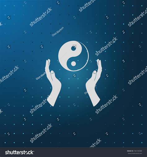 Two Opened Hands Holding Yin Yang Stock Vector Royalty Free