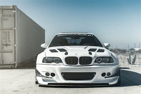 Hd Wallpaper Bmw M3 E46 Hd White Front Tuning Cars S Hd