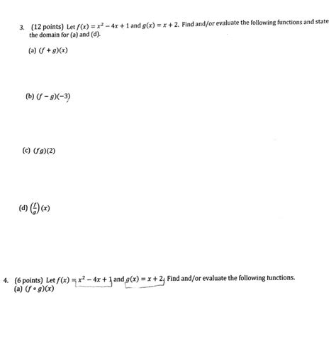 Solved 3 12 Points Let F X X2 4x 1 And G X X