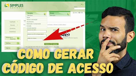 Como Gerar O C Digo De Acesso Ao Simples Nacional Youtube