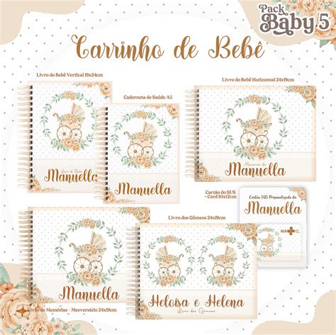 Arq Livro e Cadern do Bebê Carrinho de Bebê E53 Elo7