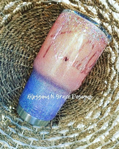 Rtic Tumbler Glitter Rtic Glitter Dipped Rtic Personalized Etsy