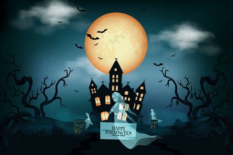 Halloween Scenes With The Silhouette Art Graphic By Khan Traders · Creative Fabrica