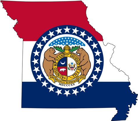 Missouri Flag Red White Blue Show Me State National Identity Patriotic Emblem Png