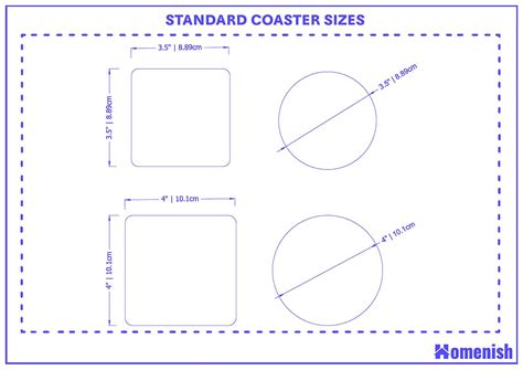 Standard Coaster Sizes and Guidelines (with Drawing) - Homenish