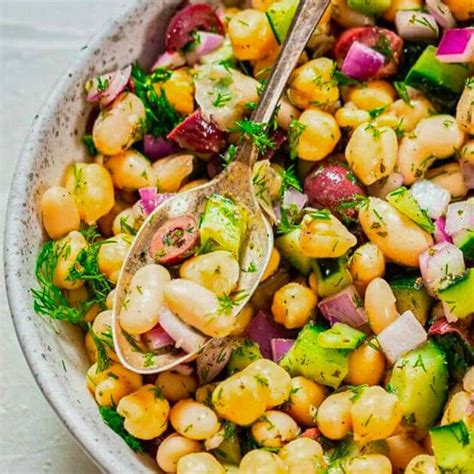 Greek Syle Bean Salad With Easy Vinaigrette YellowBlissRoad