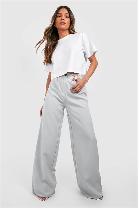 High Waist Tailored Wide Leg Pants Boohoo Usa