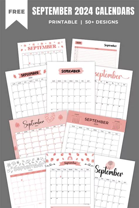 September 2024 Calendars 50 Free Printable PDF