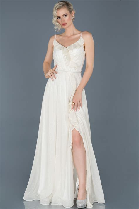 Long White Engagement Dress ABU888 | Abiyefon.com