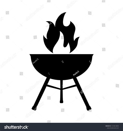 Silhouette Grill Icon Vector Stock Stock Vector Royalty Free