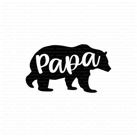 Papa Bear Svg Papa Bear Dad Svg Silhouette Svg Vector Dad Etsy