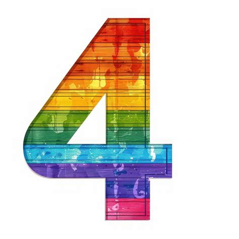 Rainbow number 4 symbol person | Free Photo Illustration - rawpixel