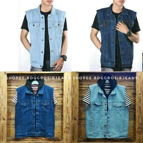 Jual PROMO MURAH ROMPI JAKET JEANS PRIA JAKET ROMPI JEANS ROMPI VEST