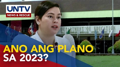 Deped Sec At Vp Sara Duterte Iuulat Ang Estado Ng Basic Education At