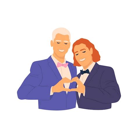Premium Vector Silhouette Of Smiling Gay Couple Making Heart With